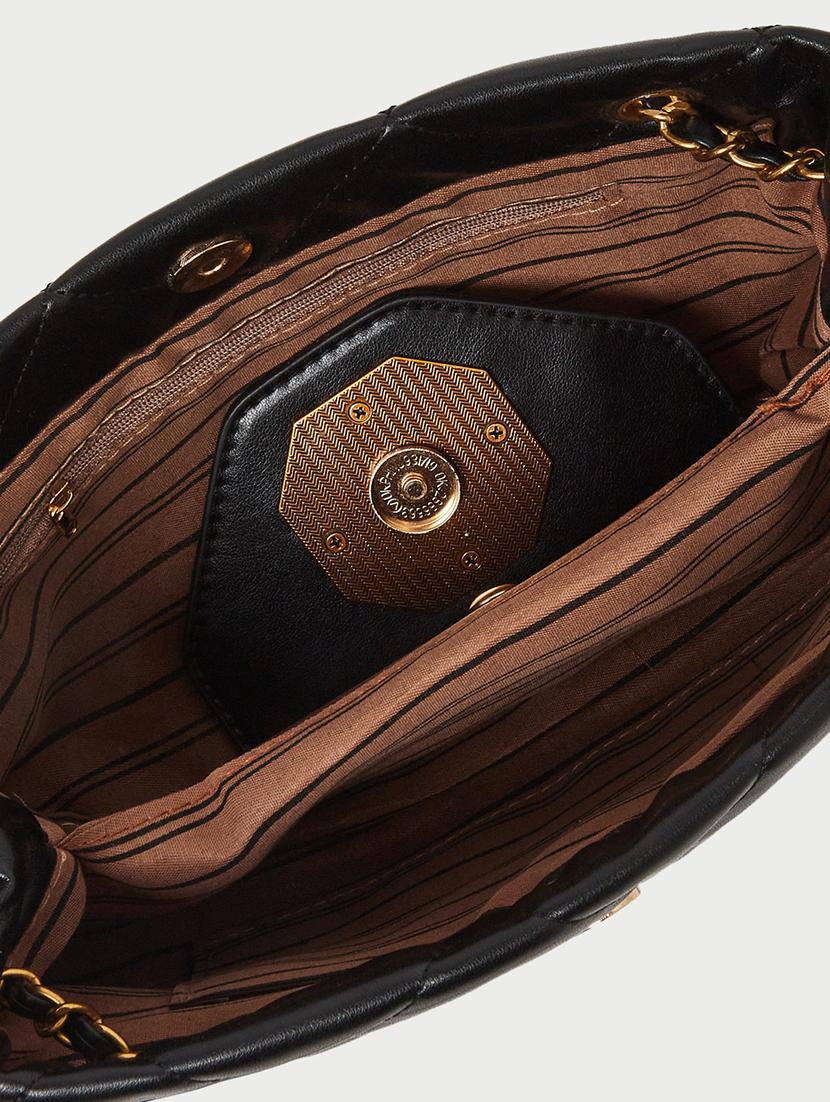 quilted black textured shoulder handbag - 21971403 - Standard Image - 4