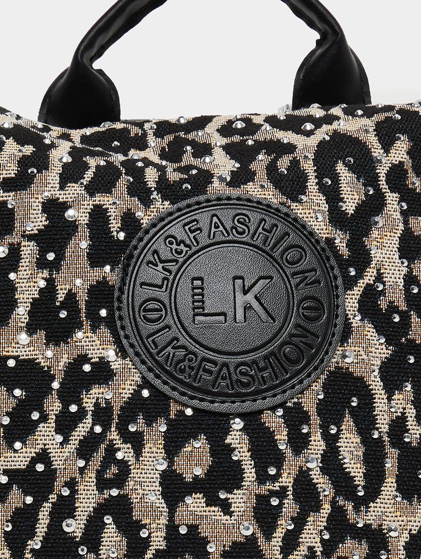 leopard print backpack with embellishments - 21971404 - Standard Image - 4