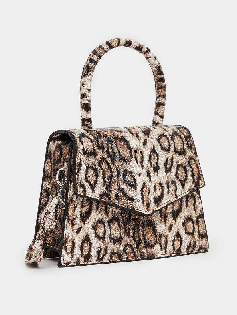 animal print flap closure pu handbag - 21971406 -  Standard Image - 1