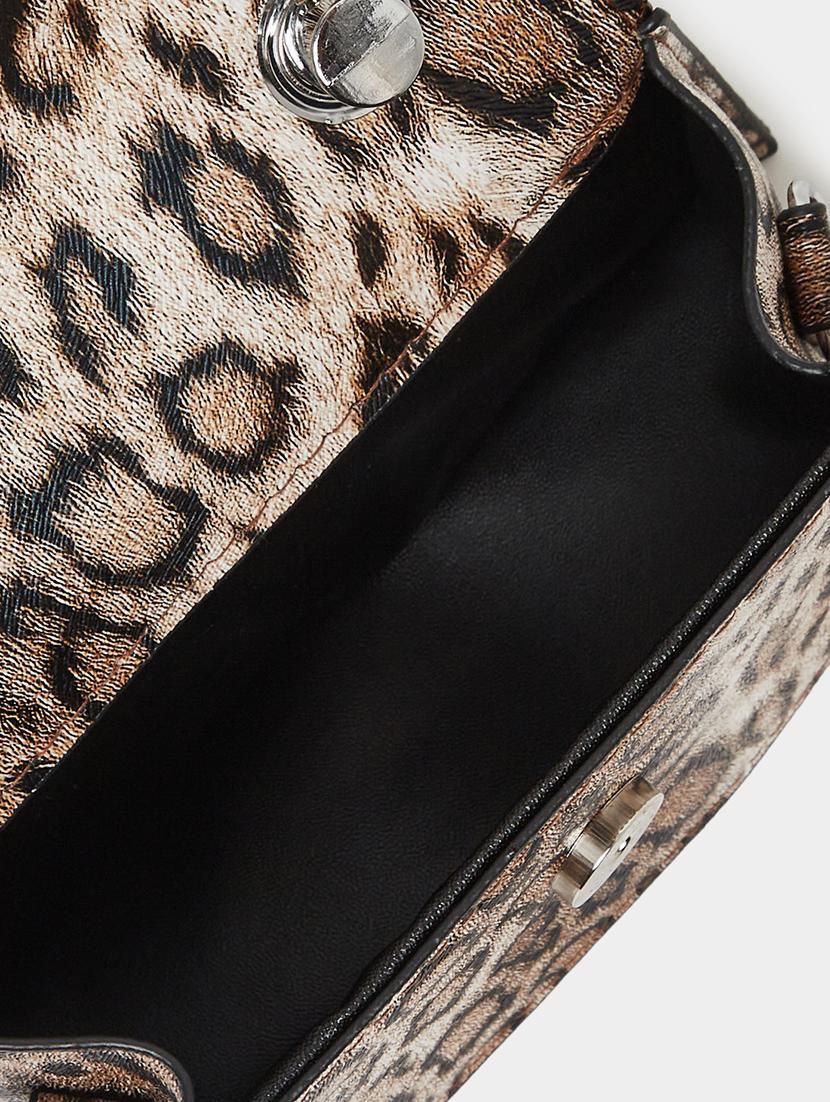 animal print flap closure pu handbag - 21971406 - Standard Image - 4