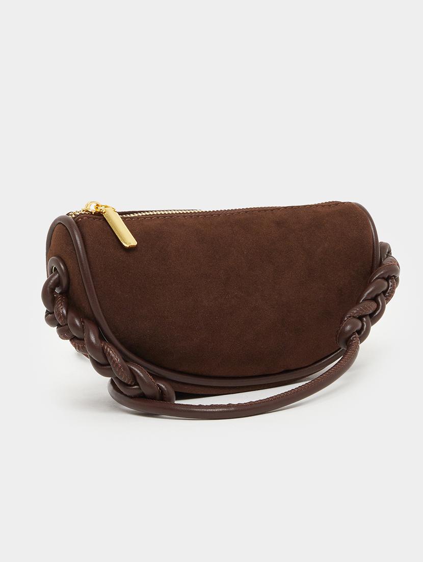 brown sling bag with braided handle - 21971414 - Standard Image - 1