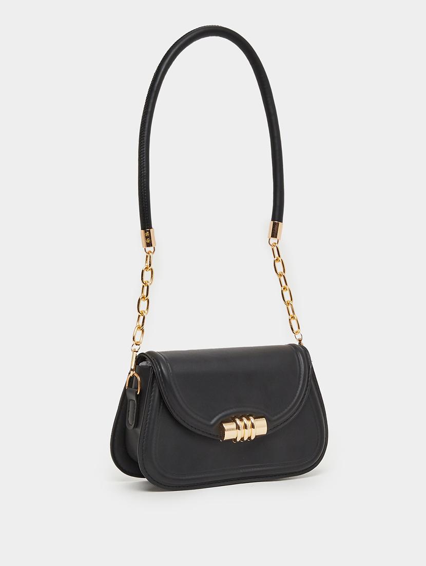 women black pu solid sling bag - 21971415 -  Standard Image - 1