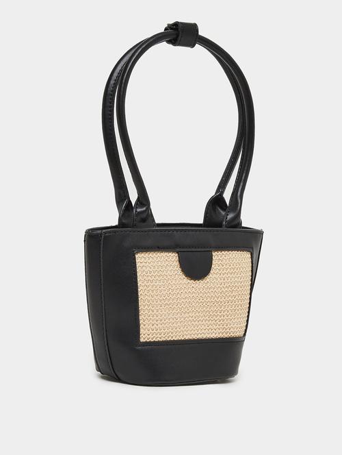black textured handheld bag women - 21971419 - Standard Image - 0