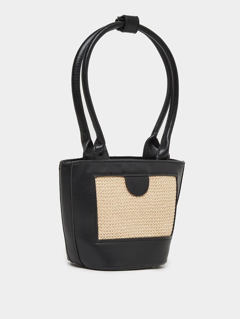 black textured handheld bag women - 21971419 - Zoom Image - 0
