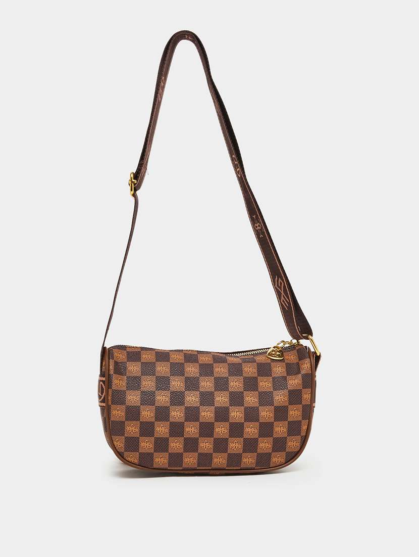 women brown printed sling bag - 21971421 - Standard Image - 4
