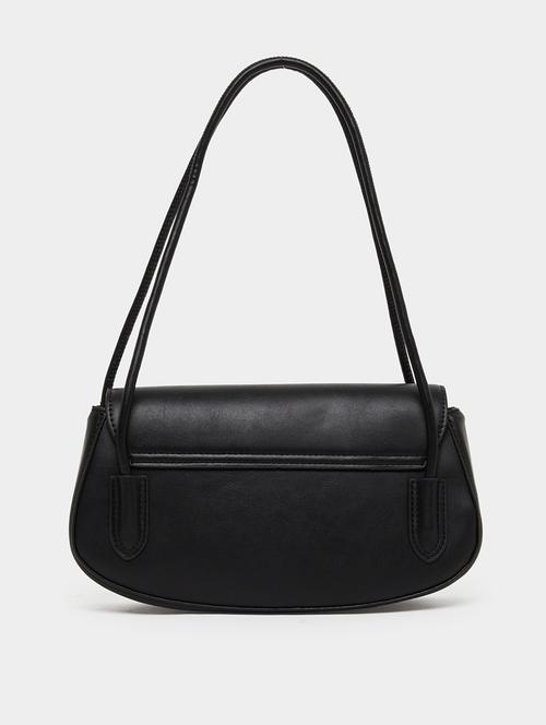 women black pu solid handbag - 21971422 -  Standard Image - 0