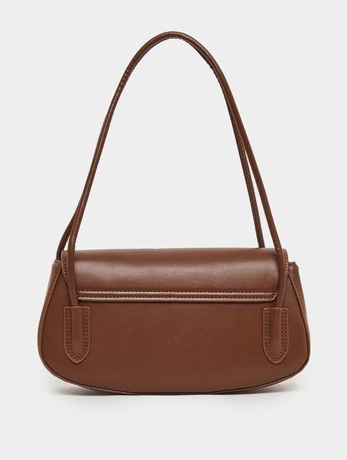 women brown pu solid handbag - 21971423 - Standard Image - 0