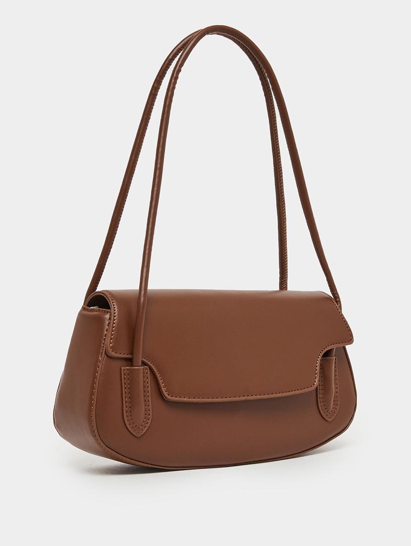 women brown pu solid handbag - 21971423 - Standard Image - 1