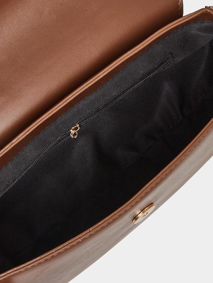 women brown pu solid handbag - 21971423 - Standard Image - 4