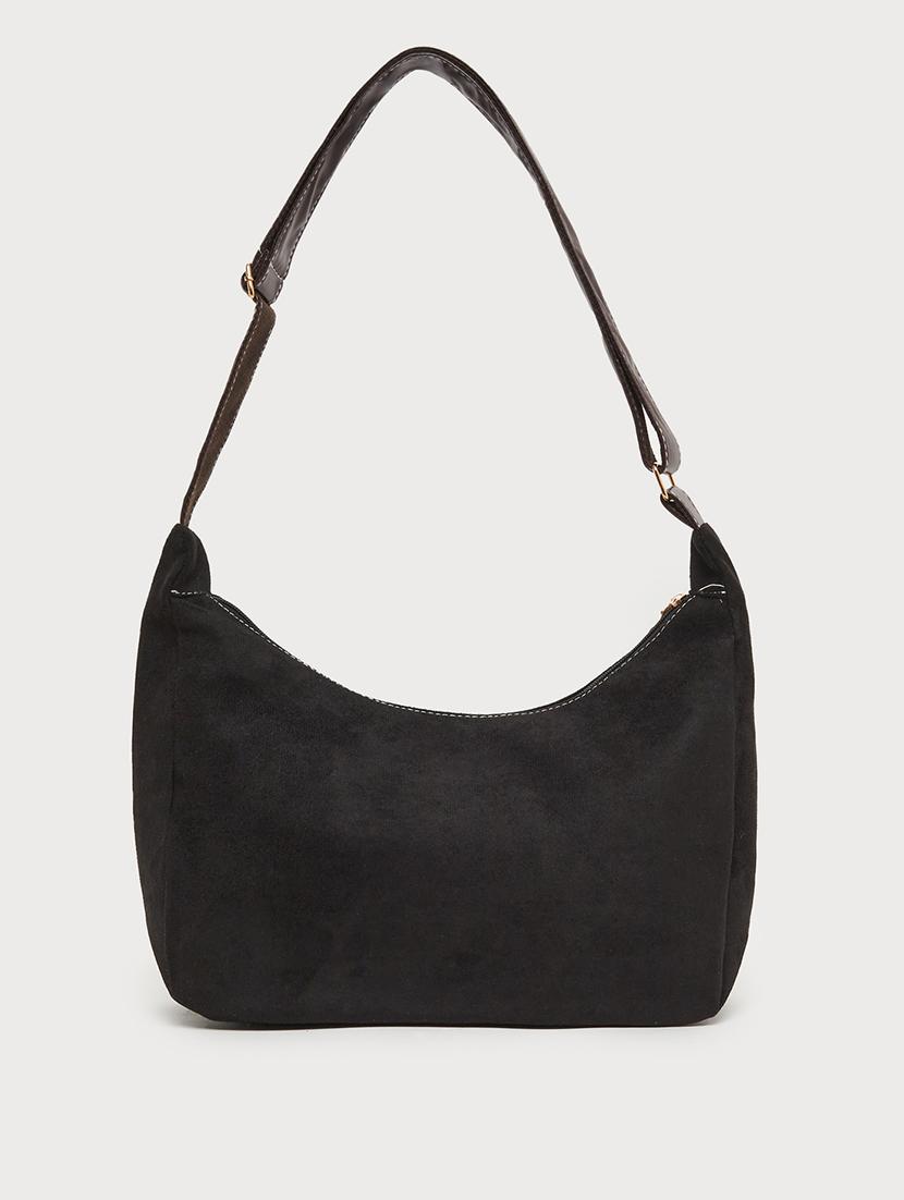 women black suede solid handbag - 21971430 - Standard Image - 4