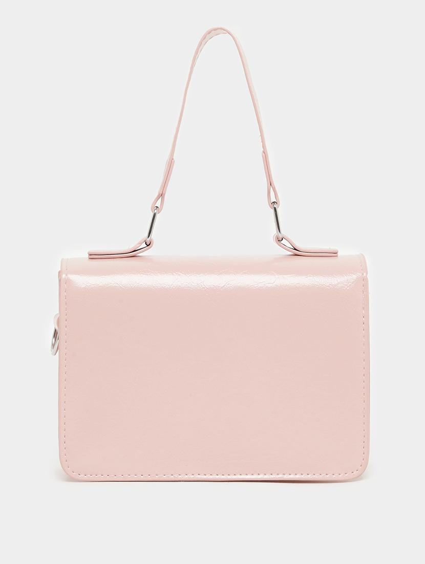 women pink pu solid handbag - 21971431 - Standard Image - 4
