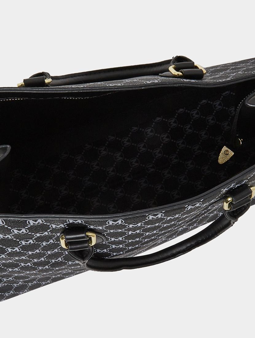 printed black handle handbag geometric pattern - 21971434 - Standard Image - 4