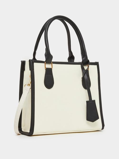 colorblock bag tag pu leather handbag - 21971439 - Standard Image - 0