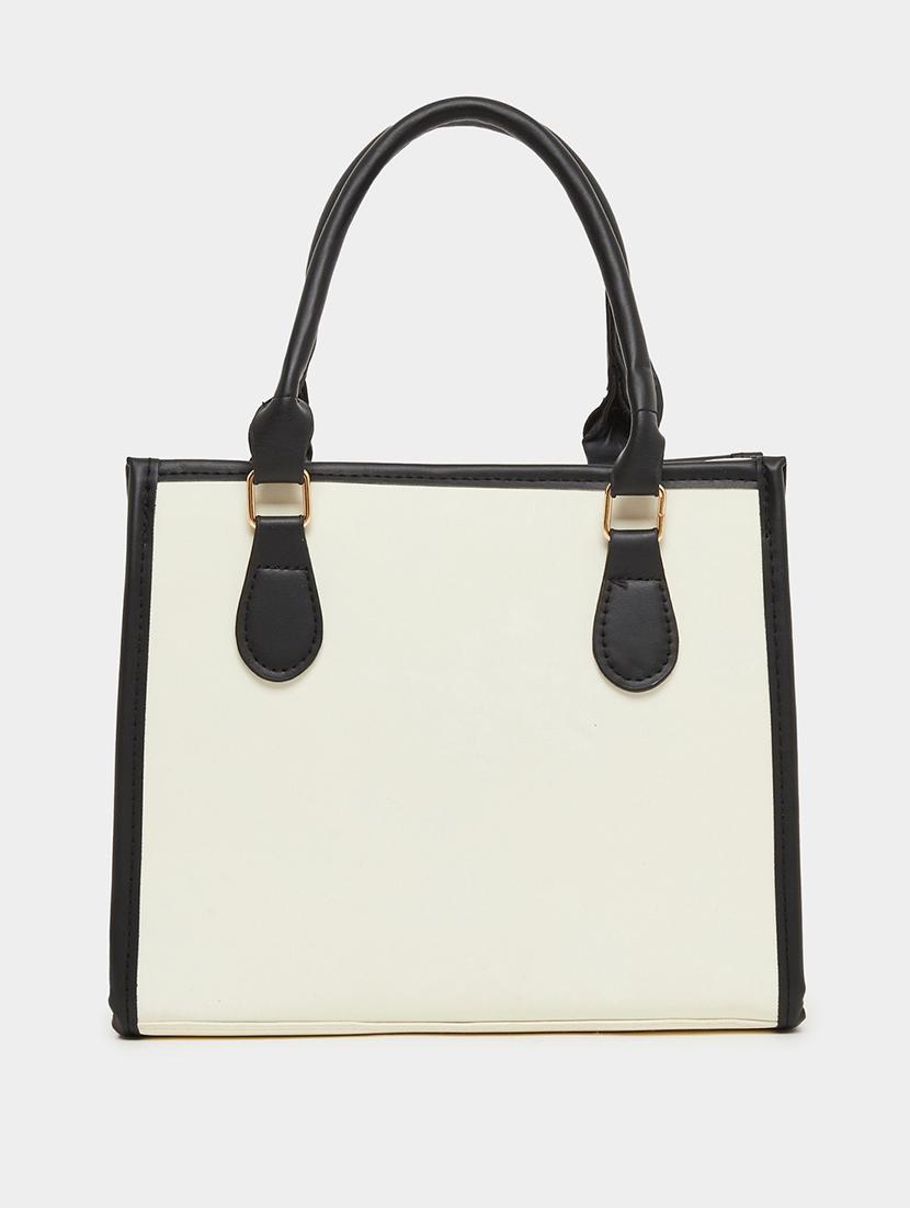 colorblock bag tag pu leather handbag - 21971439 - Standard Image - 4