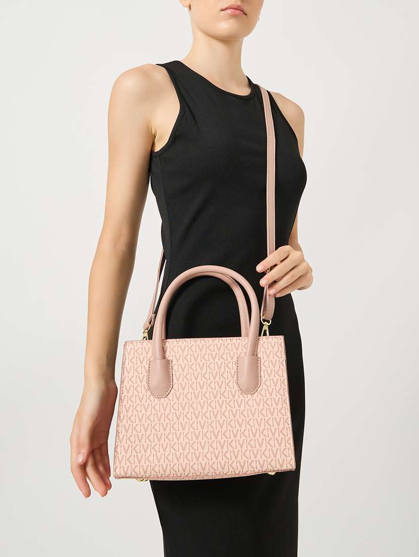 women printed pu handbag with sling khaki - 21971443 - Standard Image - 1