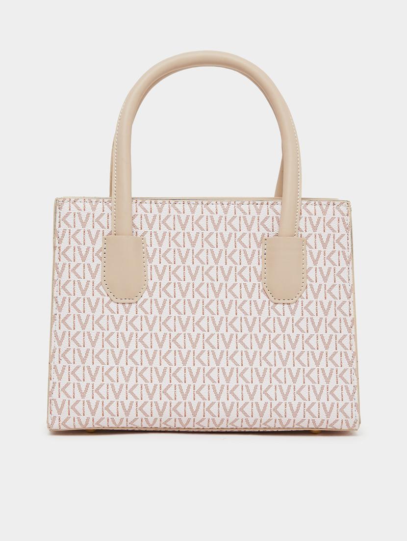 printed beige pu regular handbag - 21971444 -  Zoom Image - 0