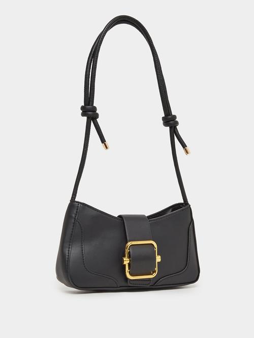 black embellished buckle flap handbag - 21971448 -  Standard Image - 0