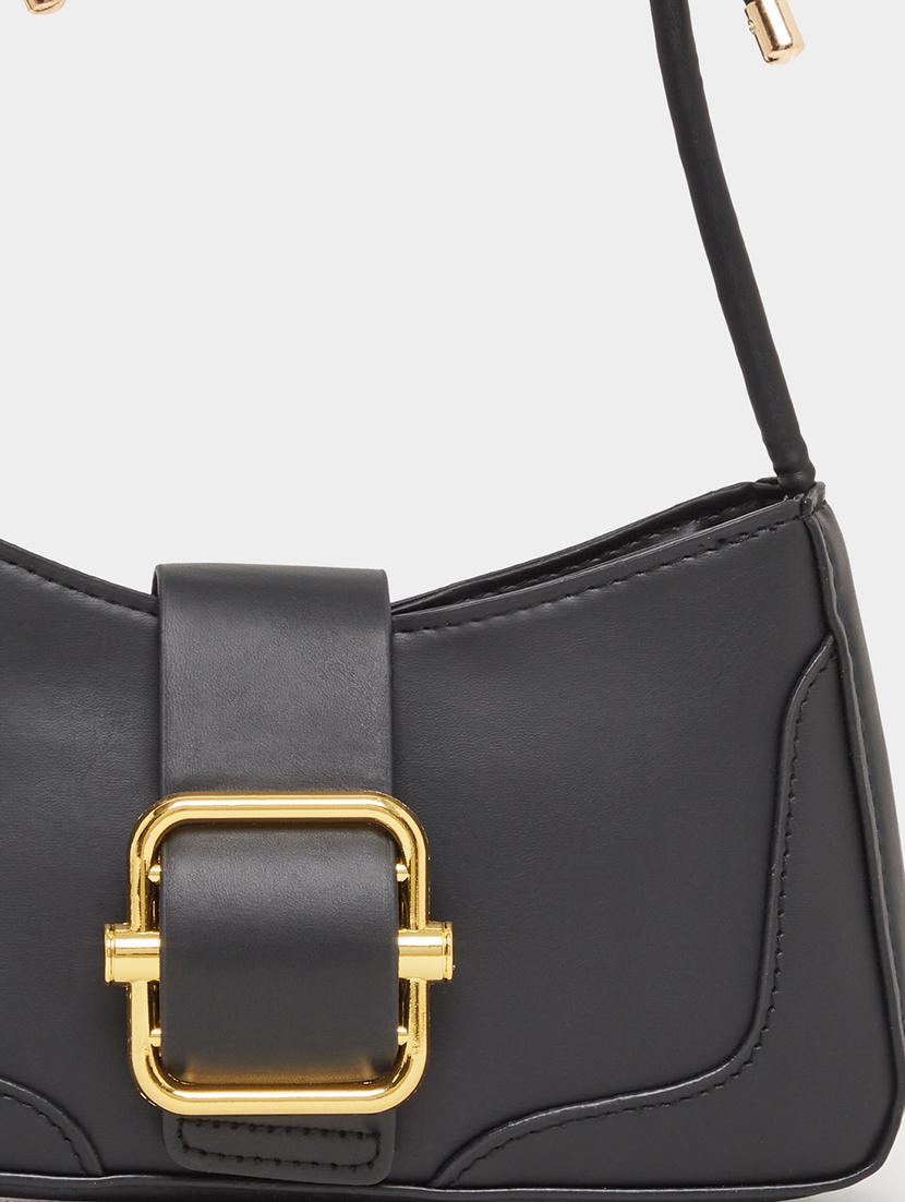 black embellished buckle flap handbag - 21971448 - Standard Image - 6