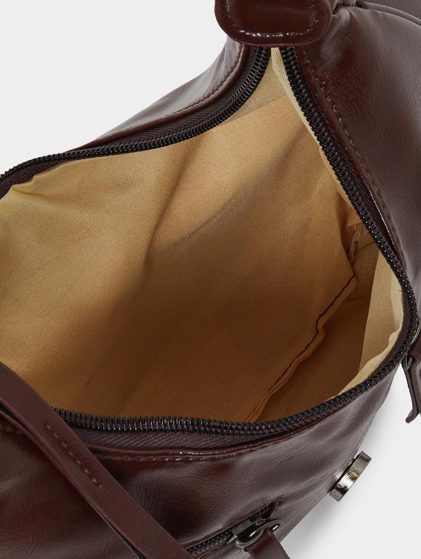 women brown pu textured handbag - 21971454 - Standard Image - 4