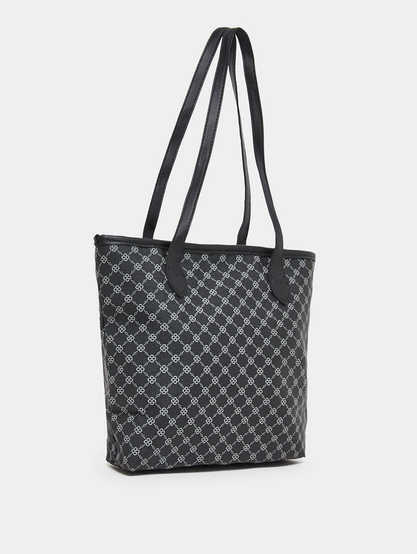 women black printed tote bag - 21971456 - Standard Image - 1