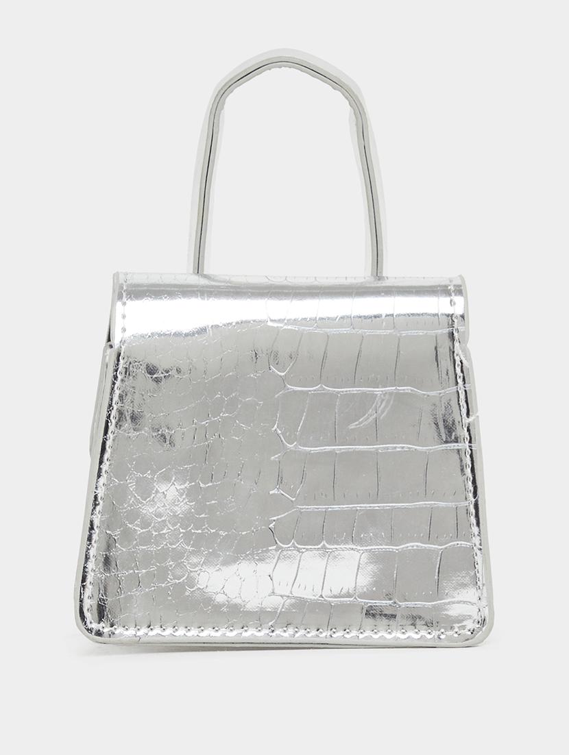 silver miniature textured party handbag - 21971462 - Standard Image - 9