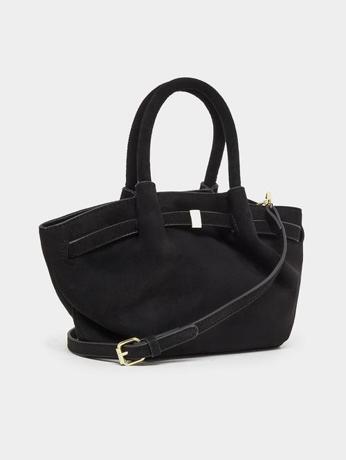 black solid handbag with detachable strap - 21971463 -  Standard Image - 0