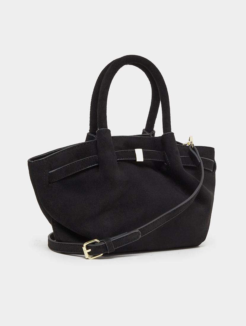 black solid handbag with detachable strap - 21971463 -  Standard Image - 1
