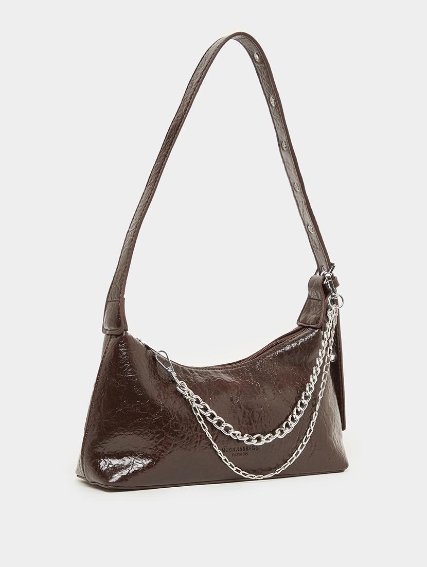 women brown pu textured handbag - 21971478 -  Standard Image - 1