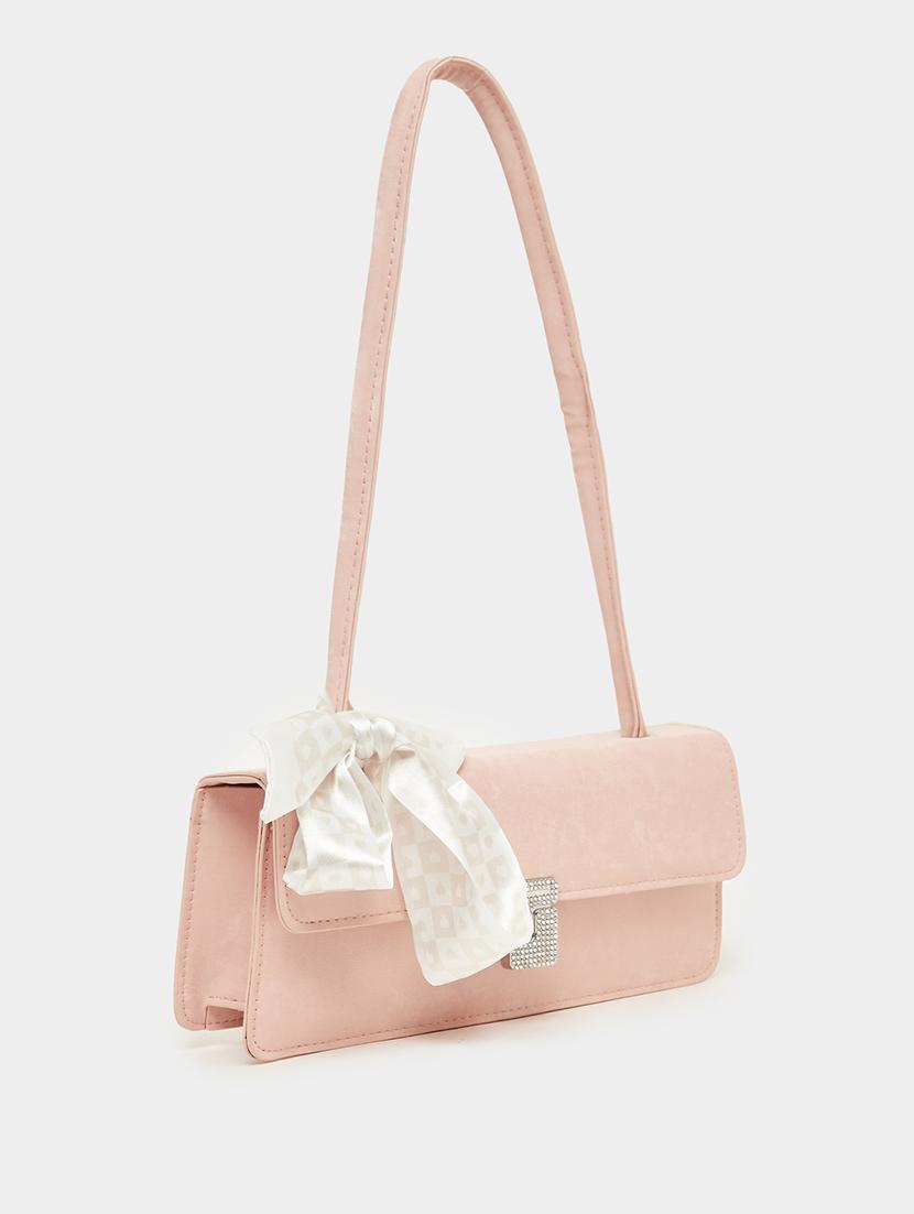 pink handbag with scarf party bag - 21971479 -  Standard Image - 1