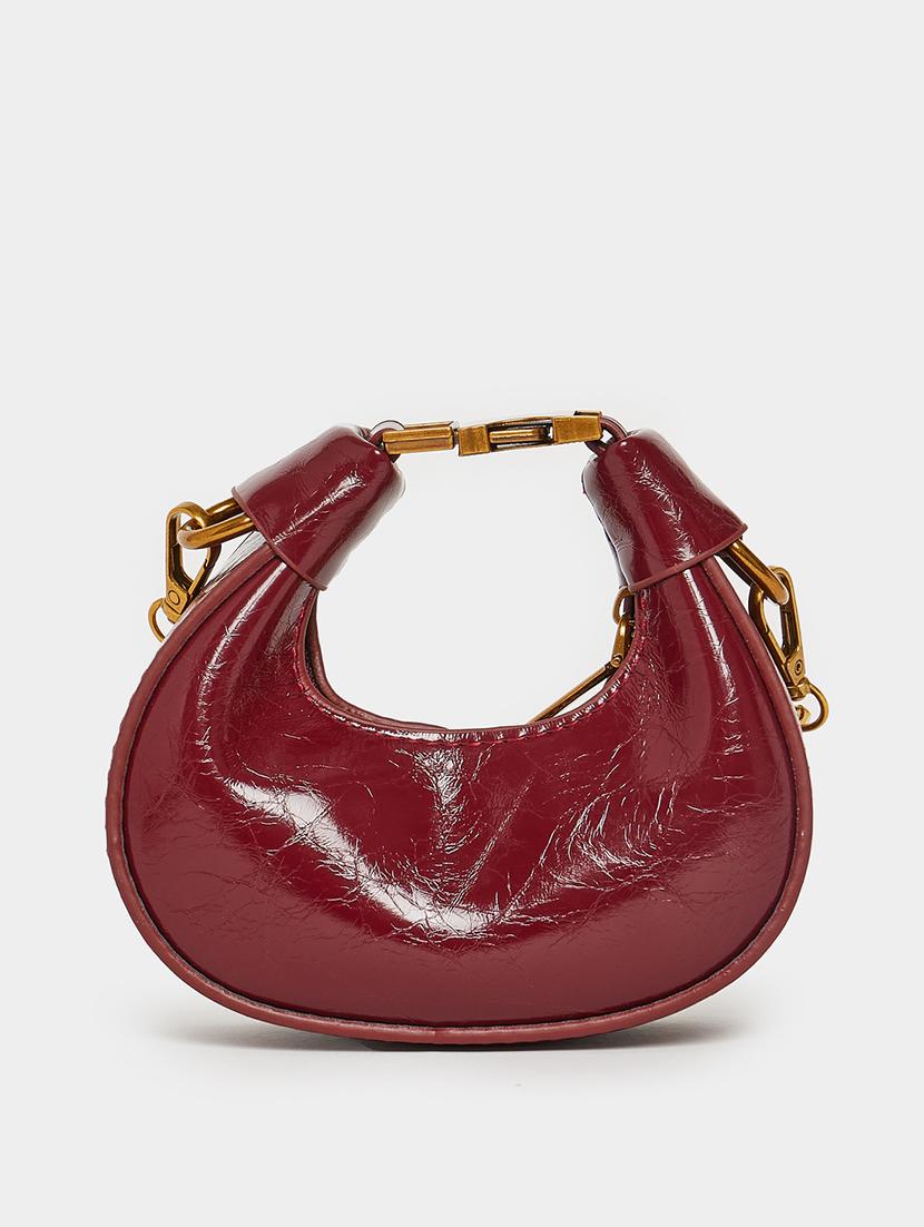 chain strap structured burgundy sling bag - 21971485 - Standard Image - 4