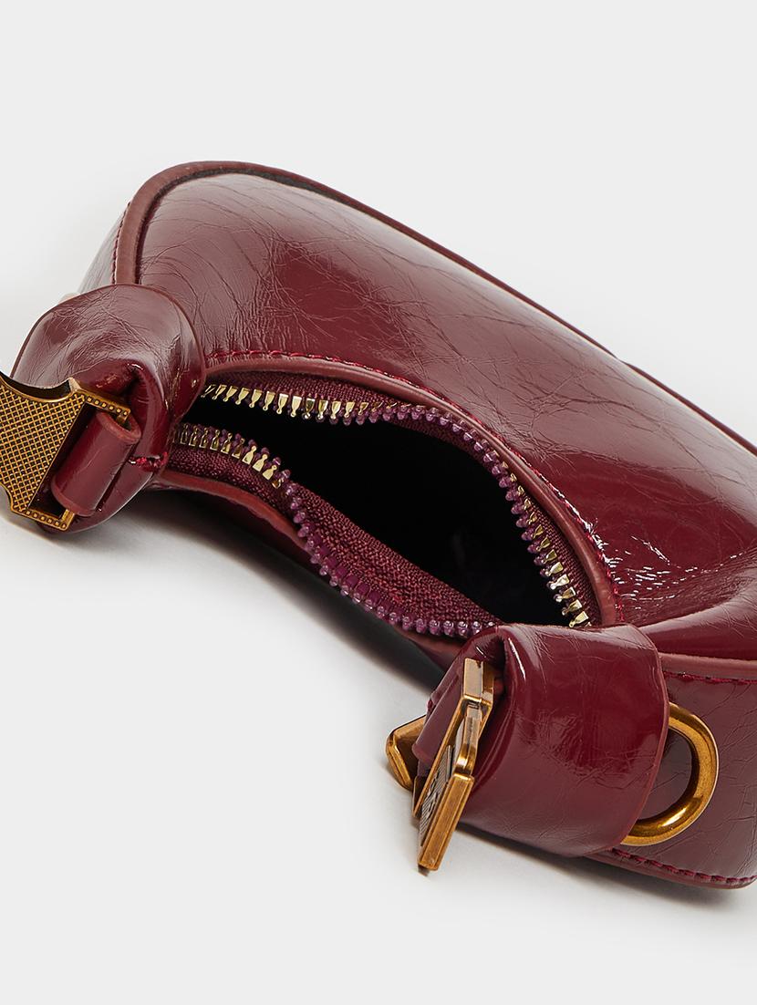 chain strap structured burgundy sling bag - 21971485 - Standard Image - 6