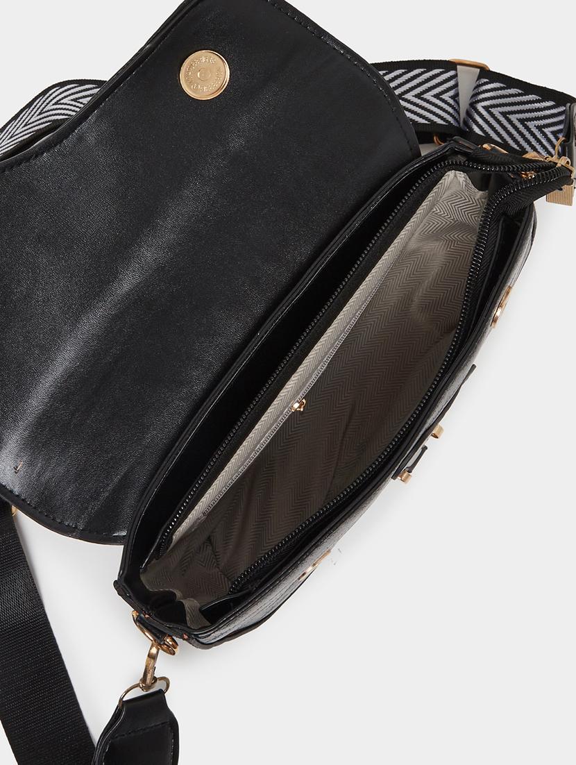 women black textured sling bag - 21971487 - Standard Image - 4