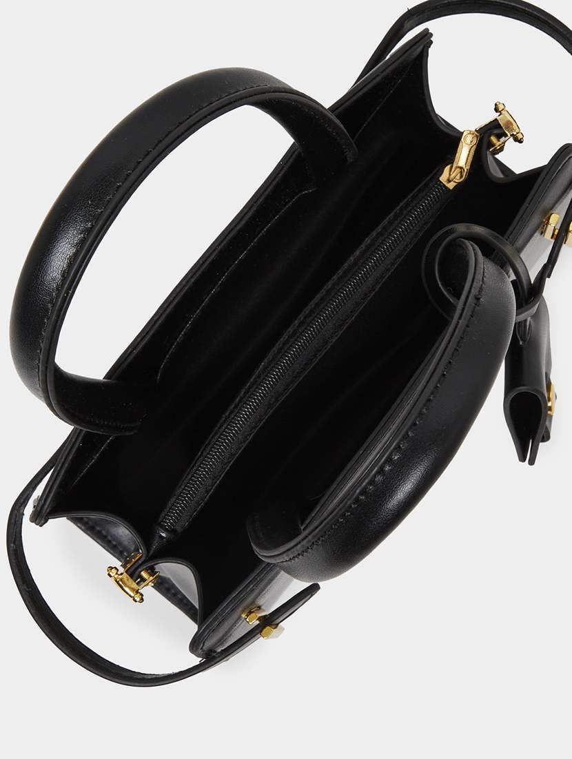 black pu leather belt detail handbag - 21971491 - Standard Image - 6