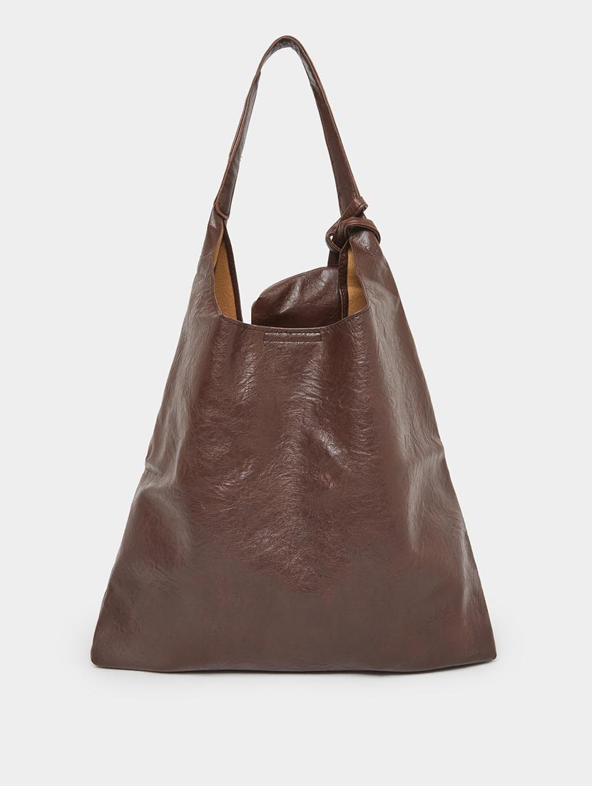 brown textured pu shoulder bag with pouch - 21971494 - Standard Image - 4