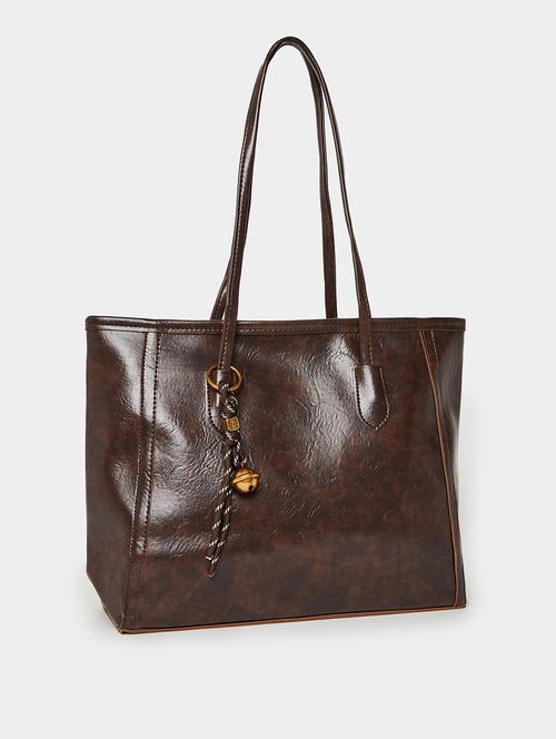 brown pu bell tassel detail handbag - 21971501 -  Standard Image - 0