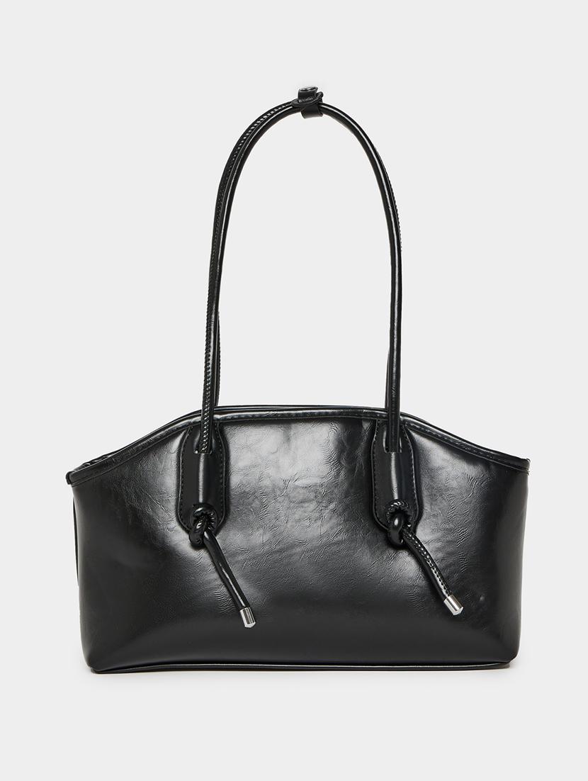 solids black shoulder bag with knots - 21971503 - Standard Image - 4