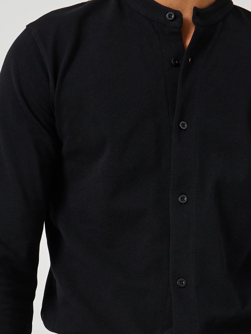 men solid long sleeve regular fit casual shirt - 21971530 - Standard Image - 4