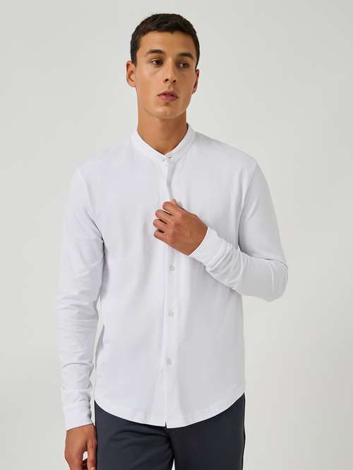 men solid long sleeve regular fit casual shirt - 21971531 -  Standard Image - 0