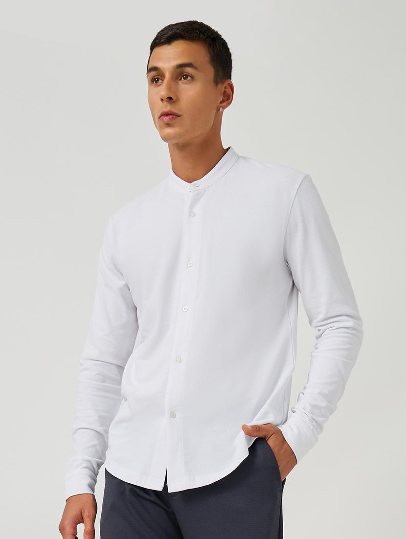 men solid long sleeve regular fit casual shirt - 21971531 - Standard Image - 1
