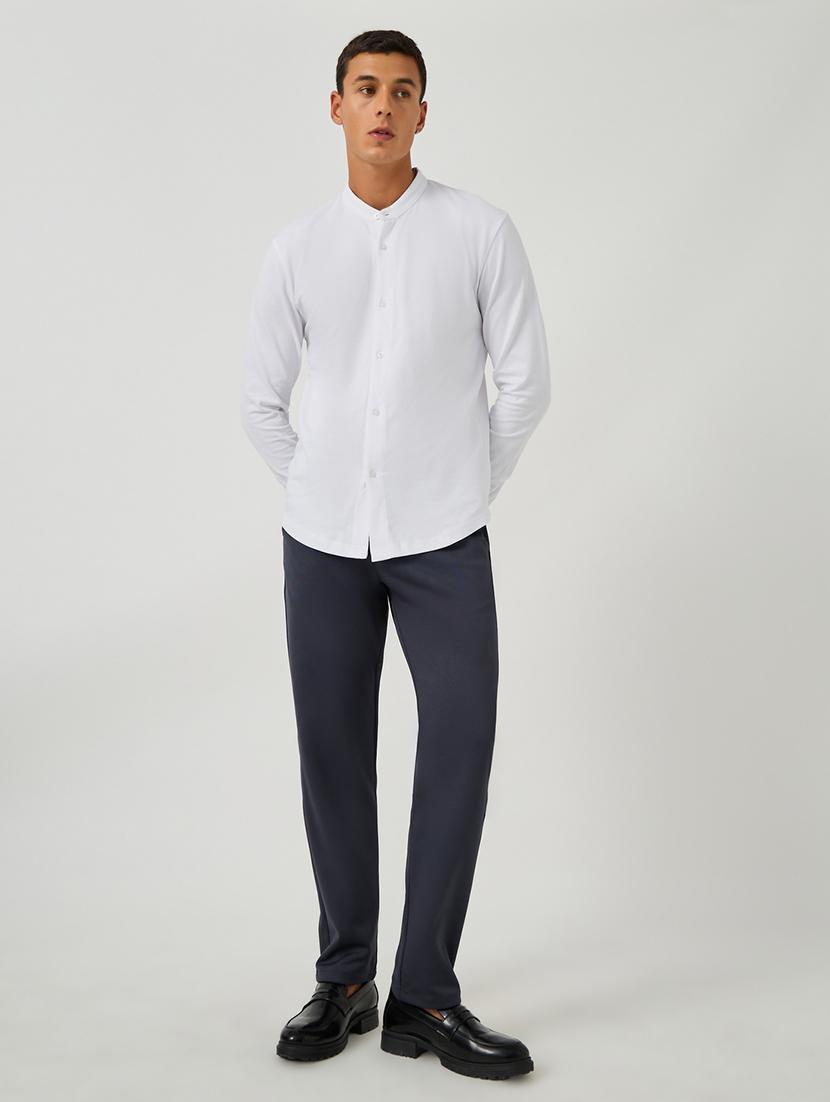 men solid long sleeve regular fit casual shirt - 21971531 - Standard Image - 4