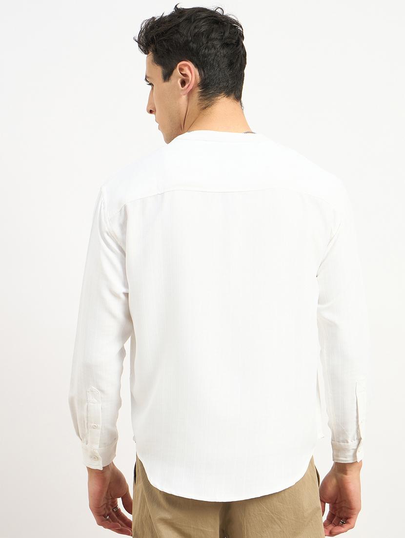men solid long sleeve regular fit casual shirt - 21971535 - Standard Image - 4