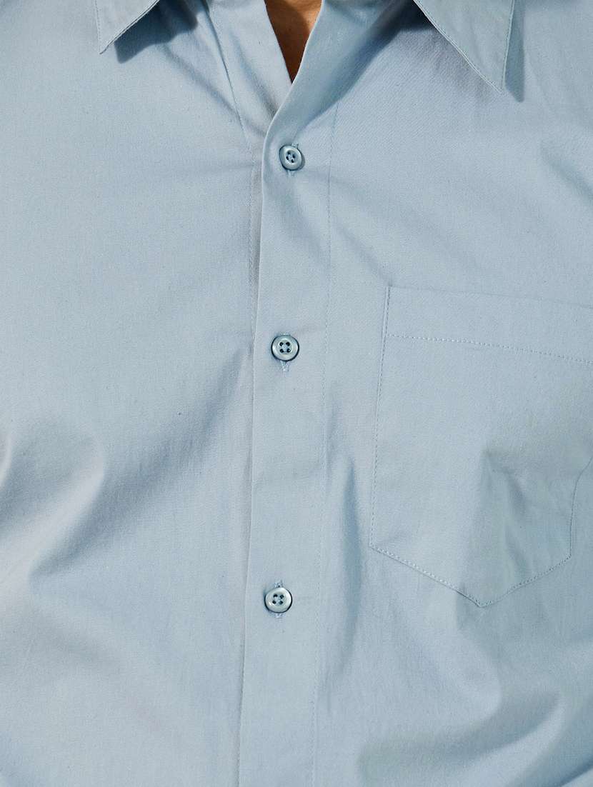 men solid long sleeve slim fit casual shirt - 21971546 - Standard Image - 4