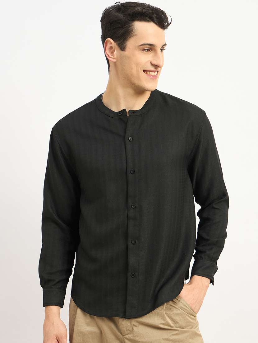 men self design long sleeve loose fit casual shirt - 21971557 -  Standard Image - 1