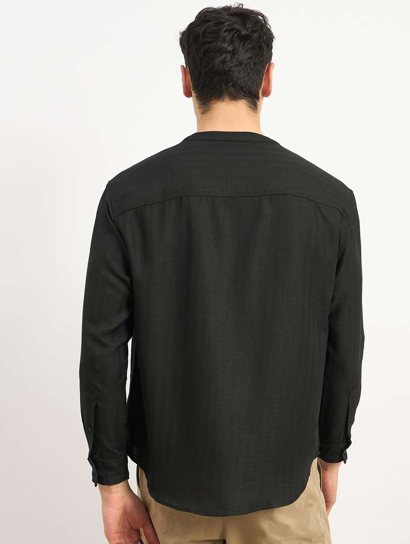 men self design long sleeve loose fit casual shirt - 21971557 -  Standard Image - 4