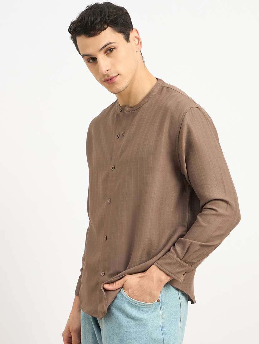 men self design long sleeve loose fit casual shirt - 21971558 -  Standard Image - 1