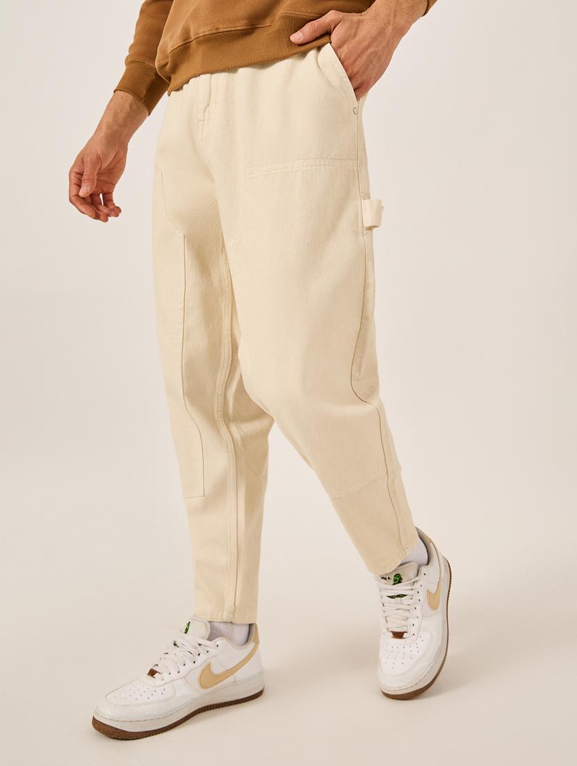 men cream solid mid rise relaxed fit jeans - 21971593 -  Standard Image - 1