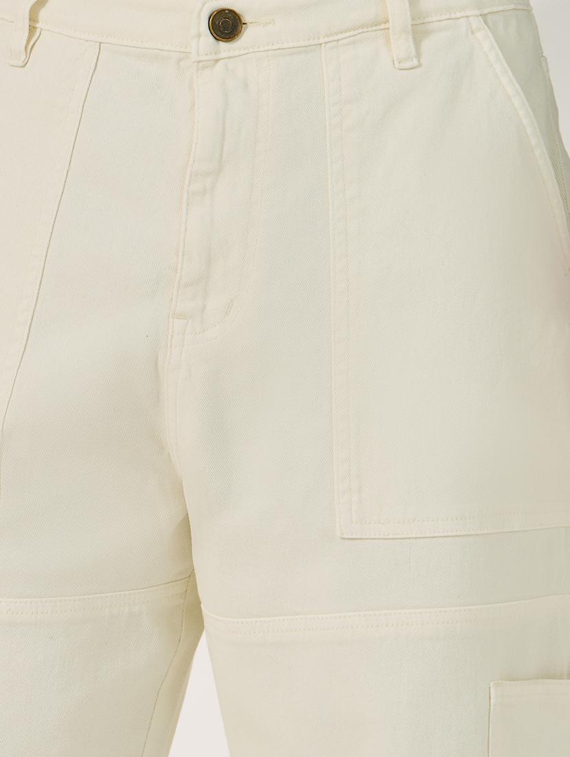 men off white solid mid rise baggy jeans - 21971595 - Standard Image - 4