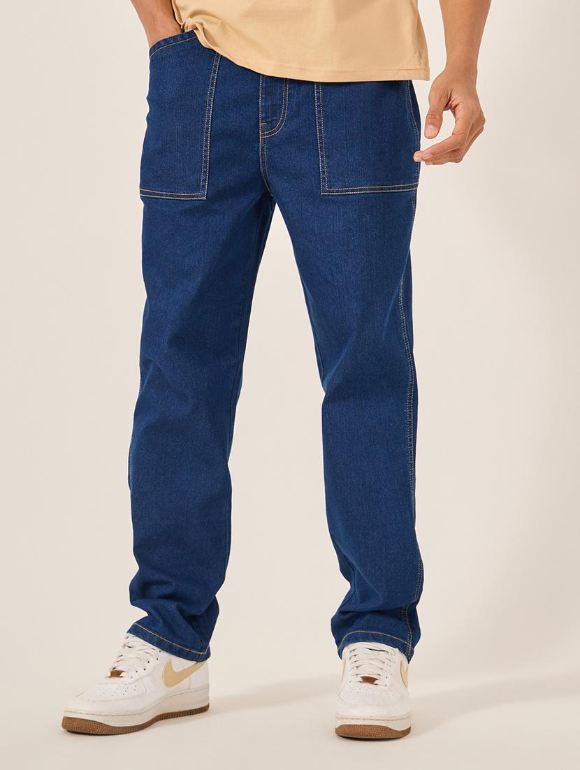 men plain mid rise full length jeans - 21971604 - Standard Image - 1