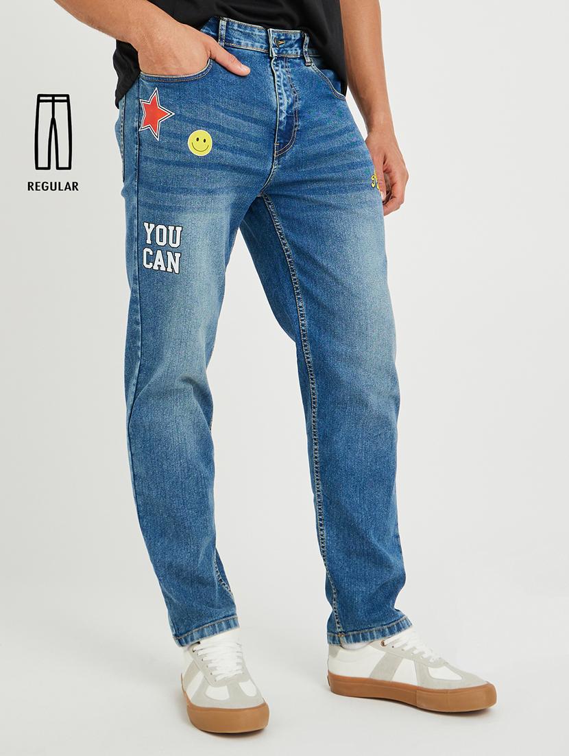 men printed mid rise full length jeans - 21971613 -  Standard Image - 1