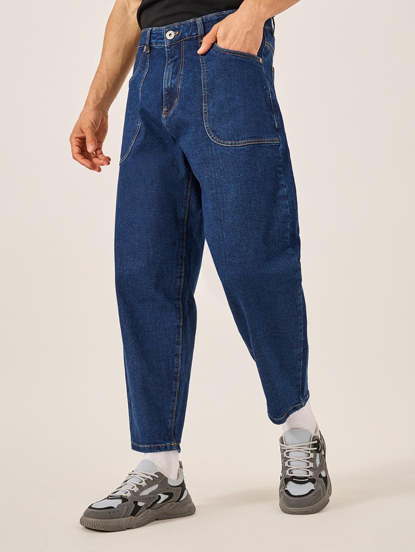 men plain mid rise relaxed fit jeans - 21971619 - Standard Image - 1